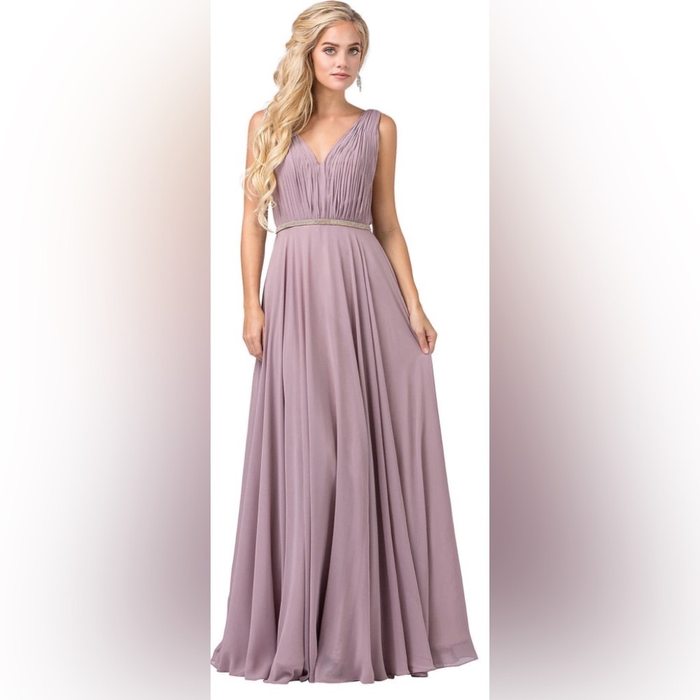 Pleated chiffon formal dress